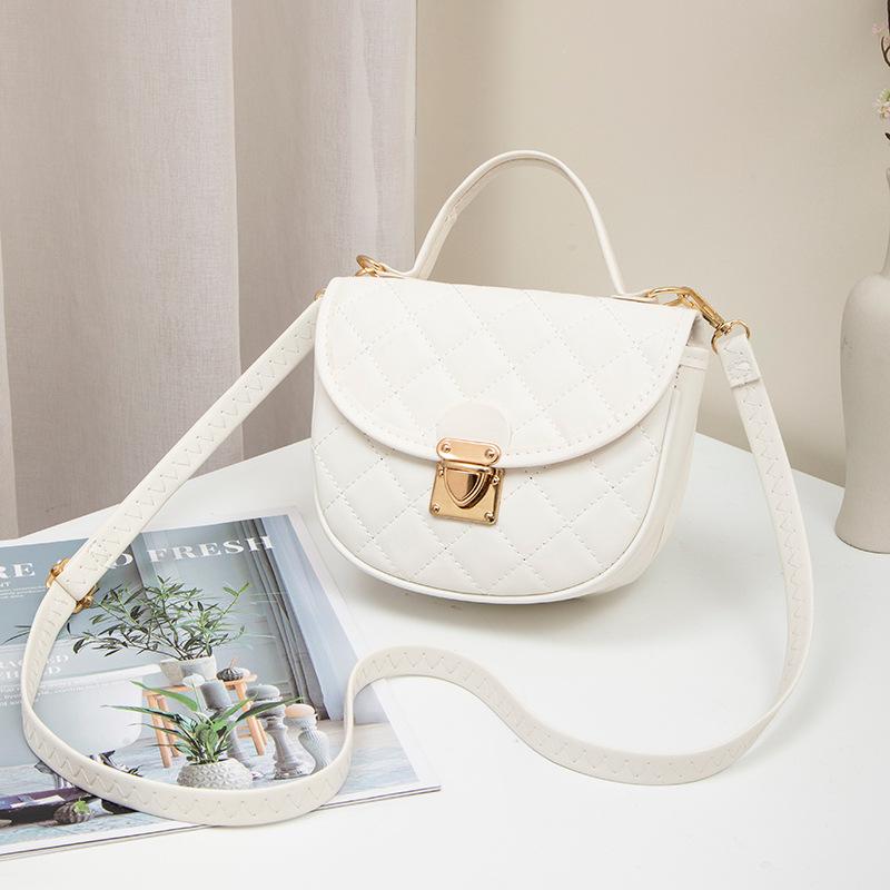 

Женская сумка-ракушка на плечо с вышивкой ромбами, новая модная и простая сумка-мессенджер с принтом в горошек белый