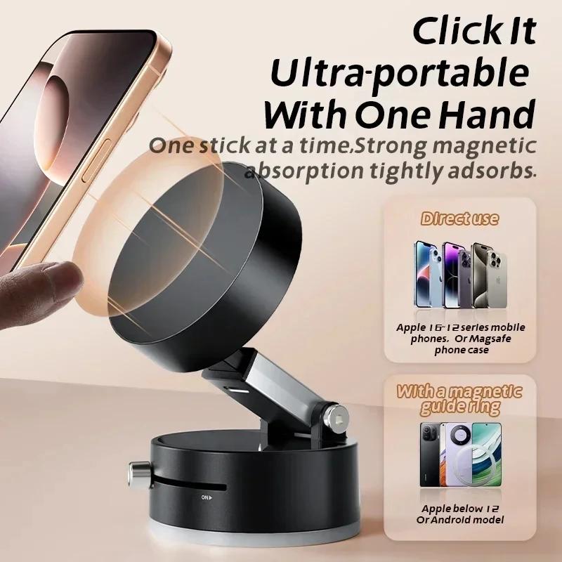 Mini Vakuum Doppelseitiger Magnetischer Saugfußhalter für iPhone Universal Android Smartphone Faltbare Küche Lazy Phone Halterung