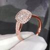 Luxury Rose Gold Color Finger Ring Female Fashion Wedding Band Shiny Zirconia Accessories Exquisite Engagement Jewelry