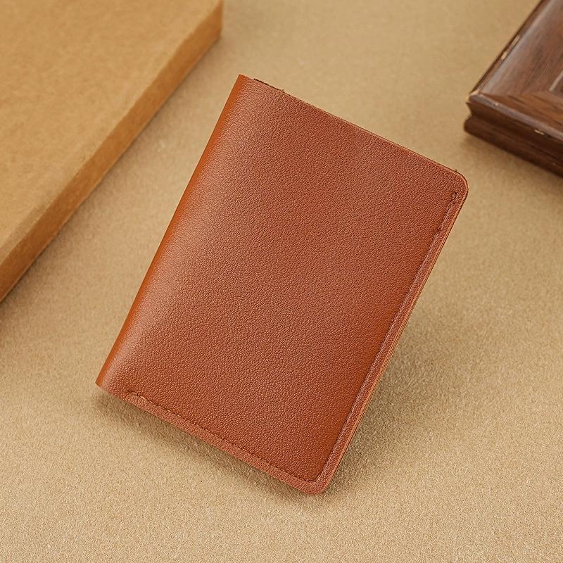 

Жіночий гаманець Простий складаний на кнопці Маленький гаманець Кишеня для карток водійського посвідчення Гаманець з м якої шкіри коричневий