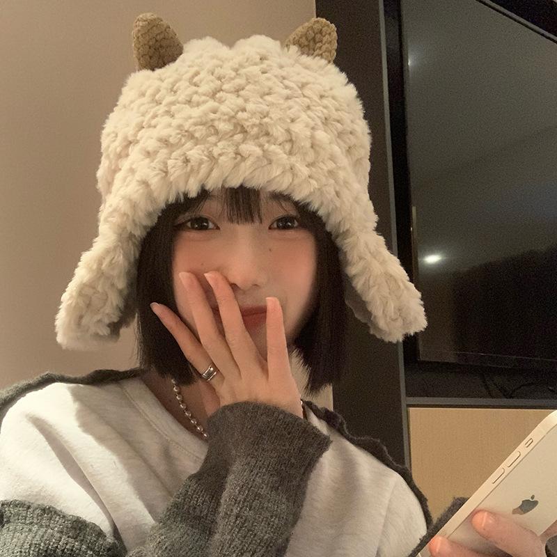 Thick Comfortable Plush Hat For Fall And Winter Unisex Soft Beanie Earmuff