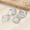 4-piece Fashionable and Personalized Geometric Metal Wide Face Women's Ring and Ring Set, Versatile for Daily Use