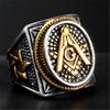 Jewelry Retro Masonic Symbol Ring Six-pointed Star Jewish Men's Ring