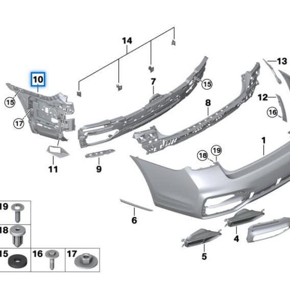 BMW 7er G11 LCI Stoßfängerhalter hinten, 51128076817/51128076818