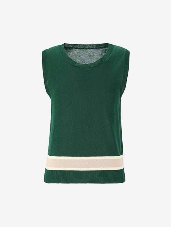 SOUP Contrast Hem Sleeveless Knit (Oy5Skt4)