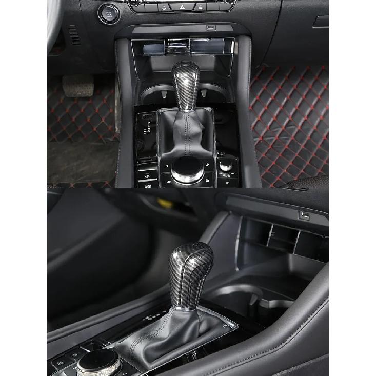For Mazda 3 BP Axela CX-30 CX30 CX-50 2020-2022 Car Gear Head Shift Knob Handle Cover Trim Sticker ABS carbon fiber Accessories