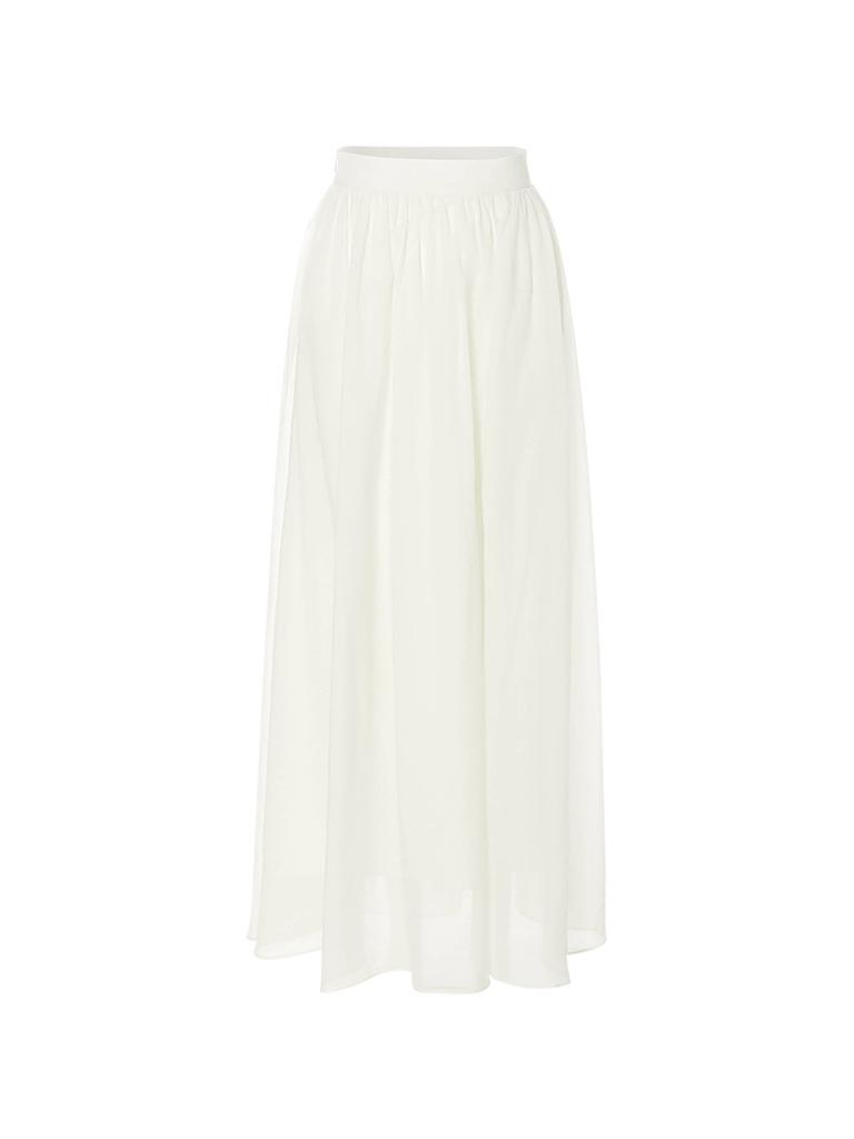 Sinseuden Ivory Flare Long Skirt