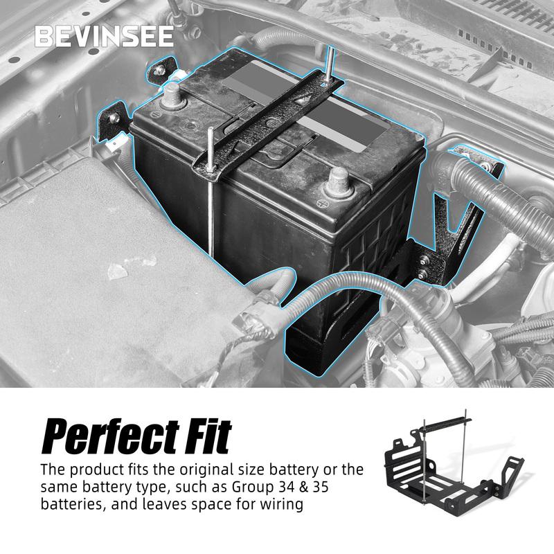 Secondary Battery Box for Toyota 4Runner 2010- 5th Gen,for Group 34 & 35 Battery Charging Relay Mounting Points Battery Tray