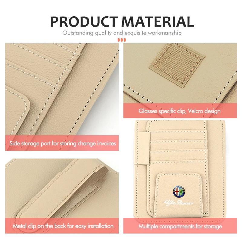 Car Stickers For Alfa Romeo Car Sunshade Storage Bag Card Sunglasses Organizer Holder Accessories For Alfa Romeo GT Stelvio F1 B