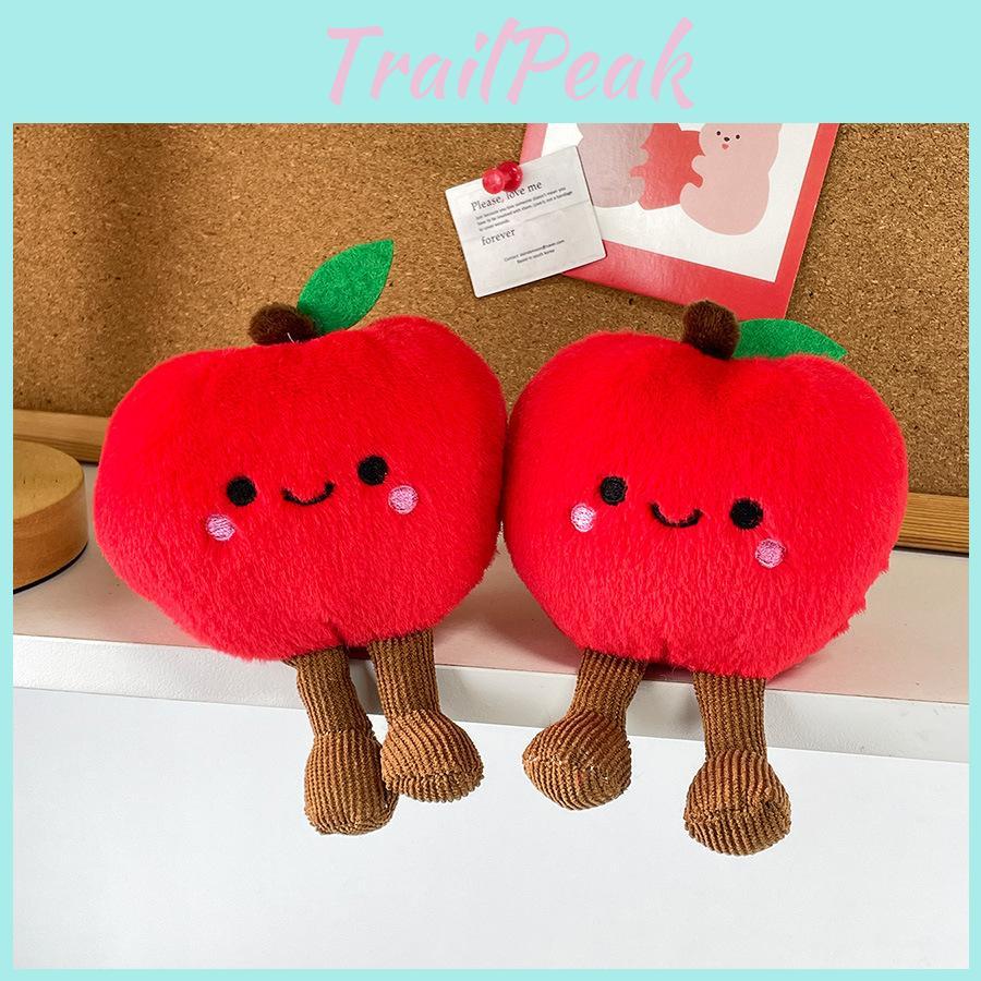 Adorable Red Apple Plush Keychain Cute Fruit Doll Bag Charm For Christmas Gifts
