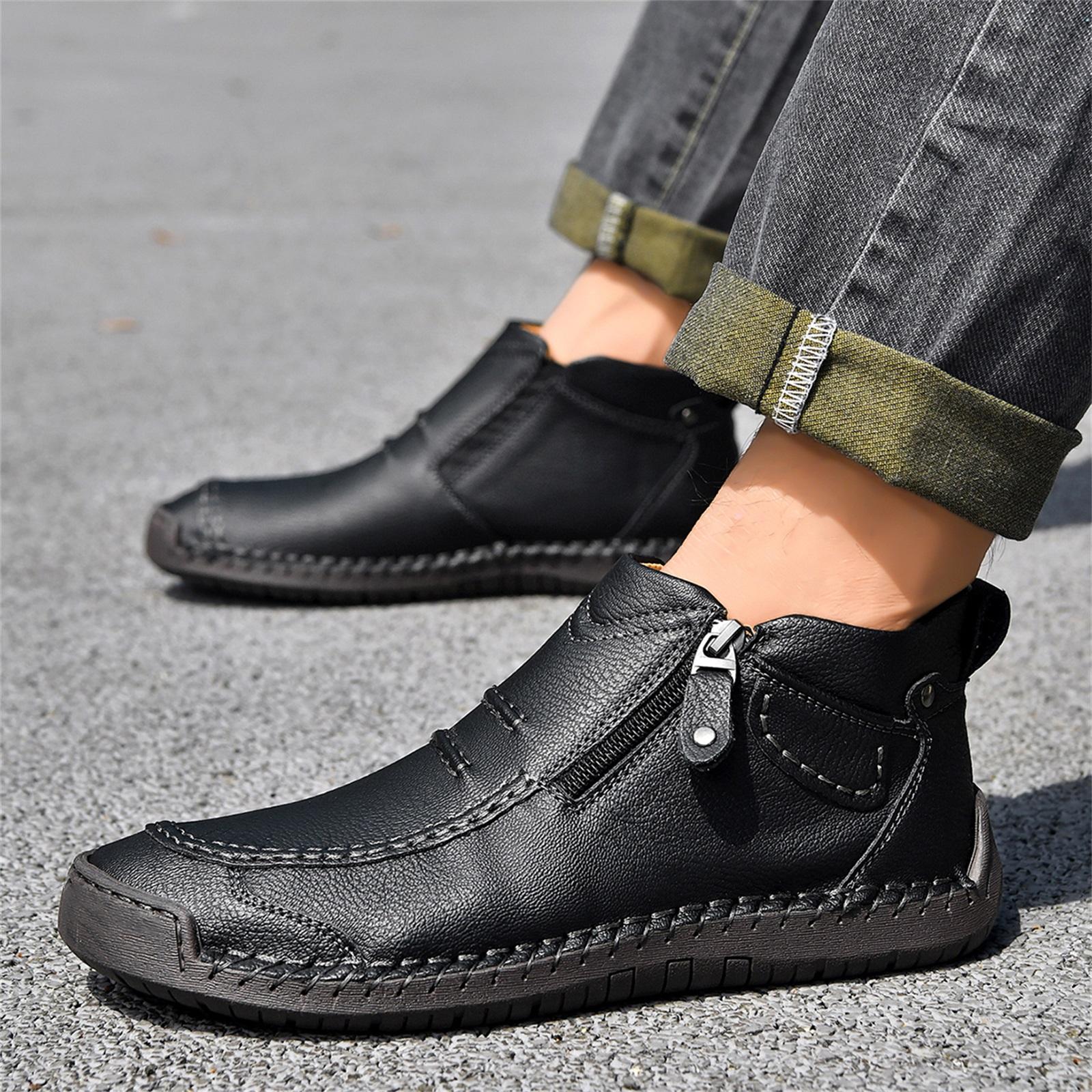 Women s Fashion Round-Toe Plus-Size Casual Zipper Shoes 36 чёрный 3370₽