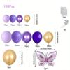 138pcs Purple Butterfly Themed Balloon Set Used for Birthdays Graduation Ceremonies Singles Parties Weddings Summer Decorations