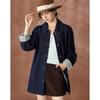 Damen Retro Denim Patchwork Trenchcoat