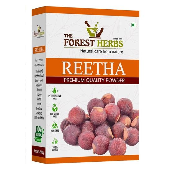THE FOREST HERBS Natural Care from Nature Pure Double Filtered Aritha/Reetha (Sapindus Trifoliatus) Powder 200Gms, All, (1 Count)