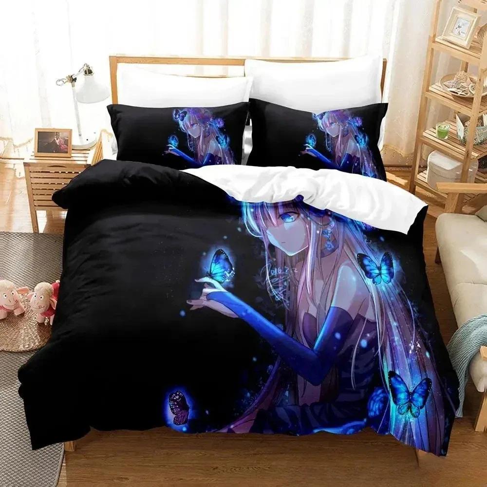 Home Living Luxury Angel Girl Bedding Set Single Twin Full Queen King Size Bed Set Adult Kid Bedroom Duvet Cover Sets Anime Bed