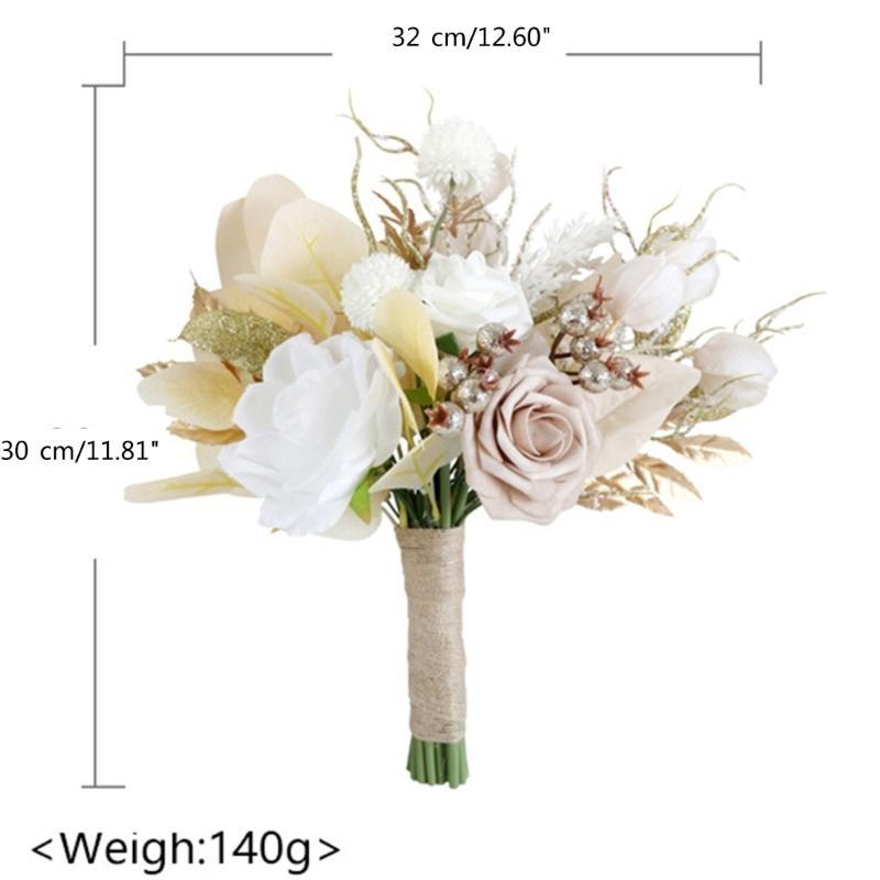 Wedding Artificials Flowers Cluster Rose Flowers Ornaments Handheld Bouquets