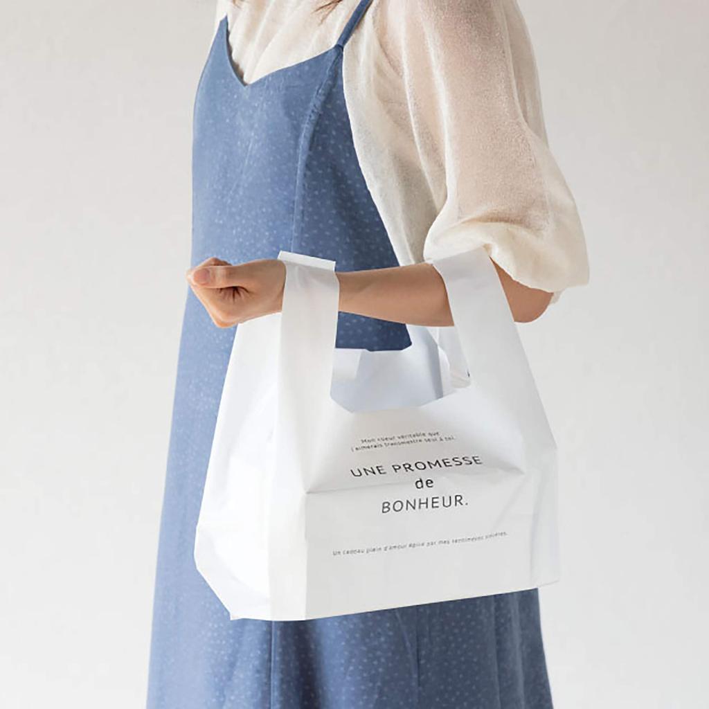 Heads Plastic Bags 27 X 40 X 20cm DM White 100 Pieces Bonheur Carrying Bags Thickness Free Distribution Available HEADS 0.05mm TBNR-DM