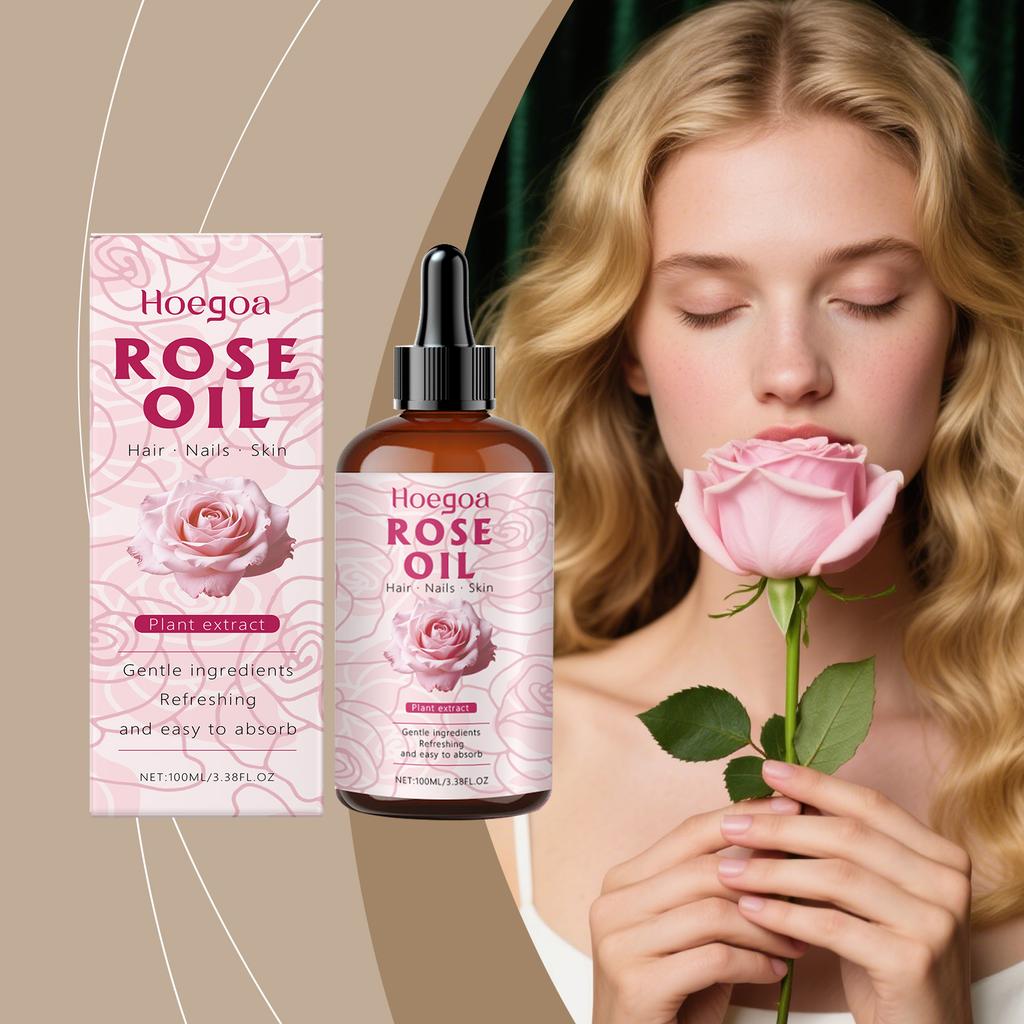 Rose Softening and Brightening Skin Essential Oil Suitable for Both Face and Body, Absorbs Quickly, Non-sticky, for Delicate and Smooth Skin