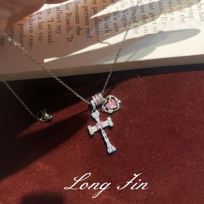 Set Full Of Diamond Love Running Ring Bear Necklace Stud Earrings Female Internet Celebrity Style Niche Design Light Luxury Collarbone Chain