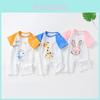 Baby Cotton Short Sleeve Romper With Bonefree Shoulder Closure For Newborns Summer Wear
