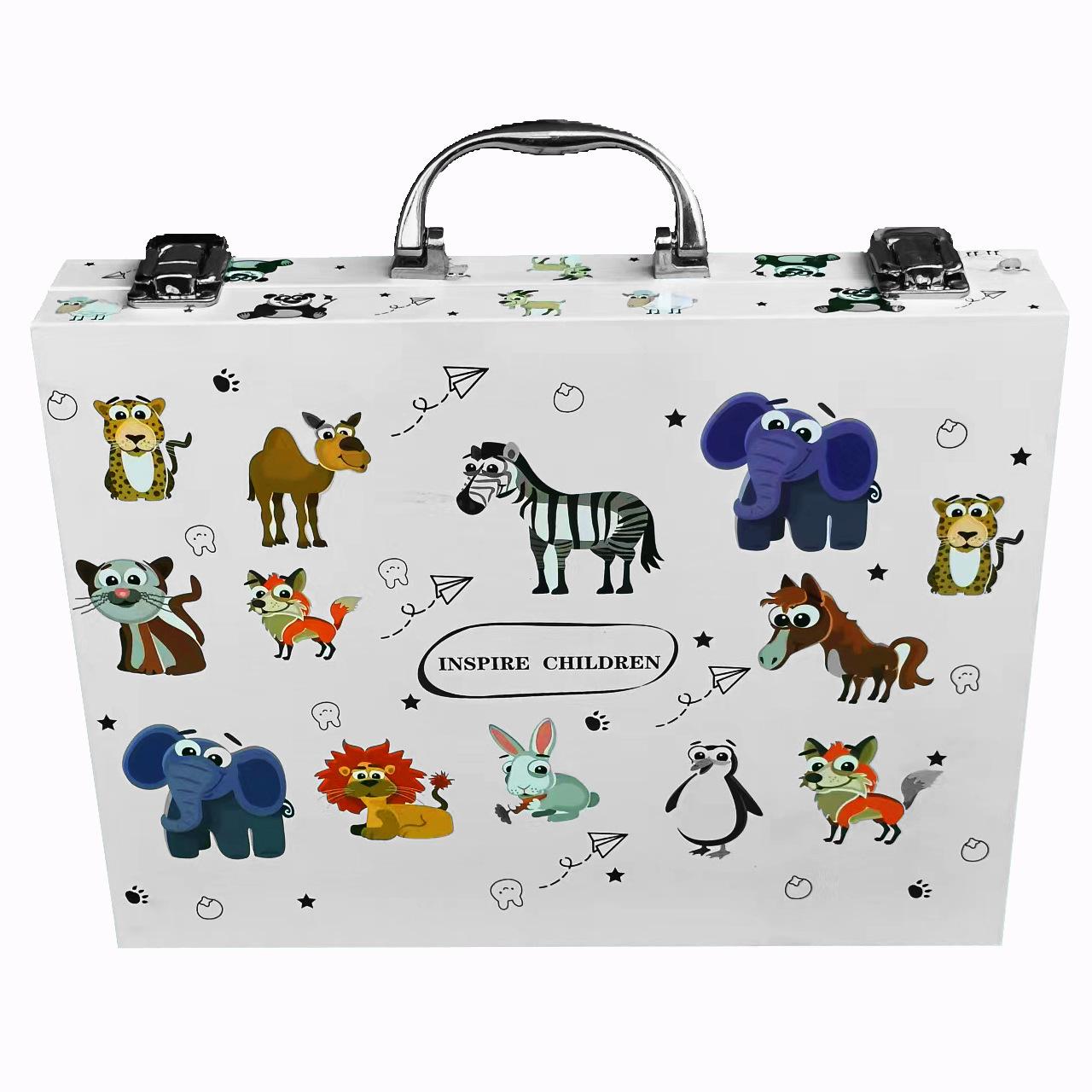 

Набір для малювання з 145 предметів у двошаровій алюмінієвій коробці з пензлями - Акварельні маркери для студентів та дитяча подарункова коробка для графіті Colorful