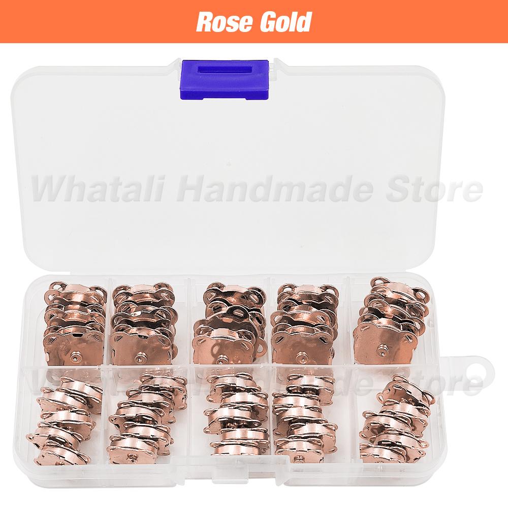20Sets/Lot 10Mm-18Mm Metal Wallet Buttons Magnet Buckle Snap Fasteners Bags Sewing Garment Accessories Materials Buckle With Box
