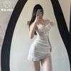 Sex Underwear Royal Sister Wind Perspective Lace Irregular Slim Fit Hip Skirt Pure Desire Temptation with Steel Ring