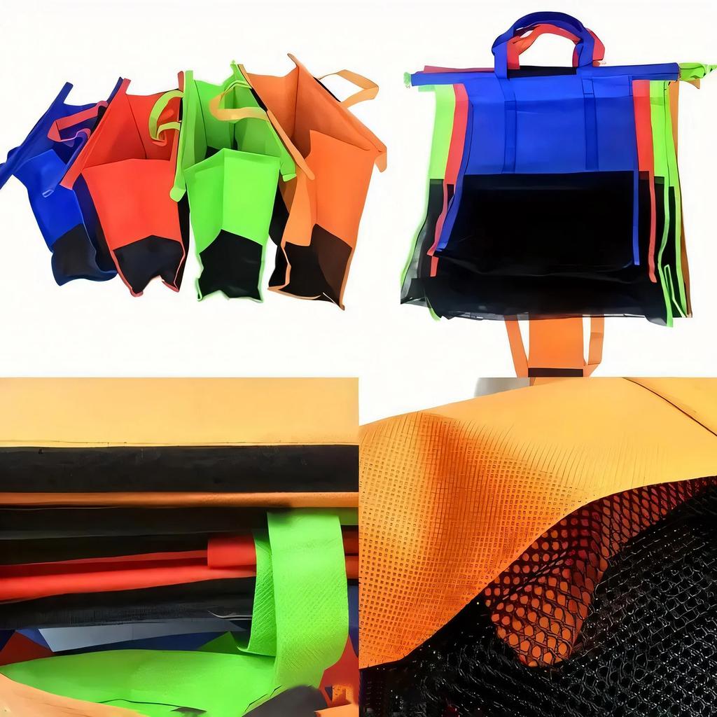 Reusable Shopping Cart Bag, Storage Bag, 4-in-1 Foldable Shopping Bag With Dividers, Non-woven Supermarket Shopping Bag, Eco-friendly Plastic .
