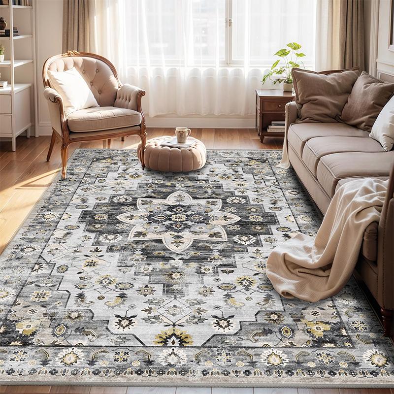 

VIKAMA American Persian Retro Cashmere Imitation Carpet Living Room Bedroom Kitchen Relax Area Large Floor Mat Rugs Home Decor 100cm x 150cm