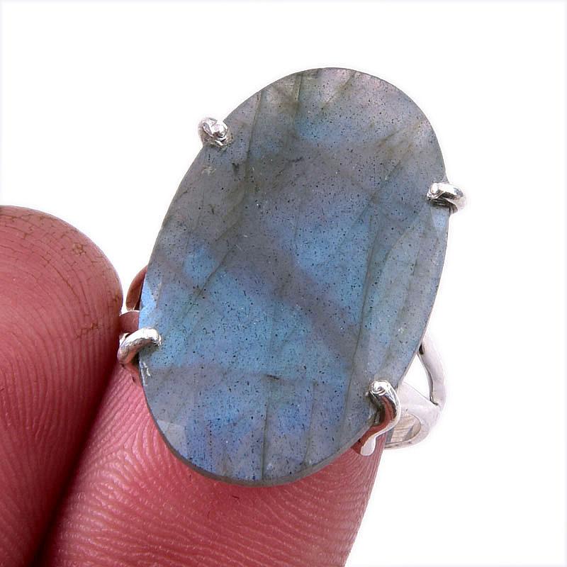 

Natural Labradorite Gemstone 925 Solid Sterling Silver Jewelry Ring Size 8 G4S93