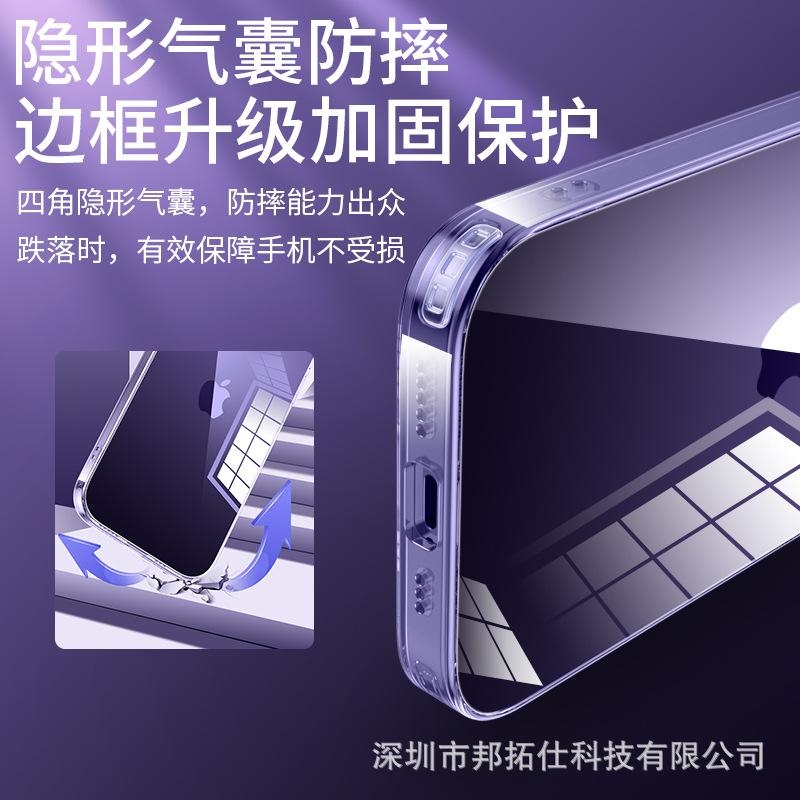 Apple 15 Pro Max Hülle aus gehärtetem Glas mit Objektivfolie - Transparente Augenschutzhülle mit feinen Löchern