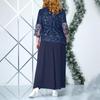 Lässiges, modisches, mittellanges Kleid mit Spitzenstickerei und Patchwork für Damen