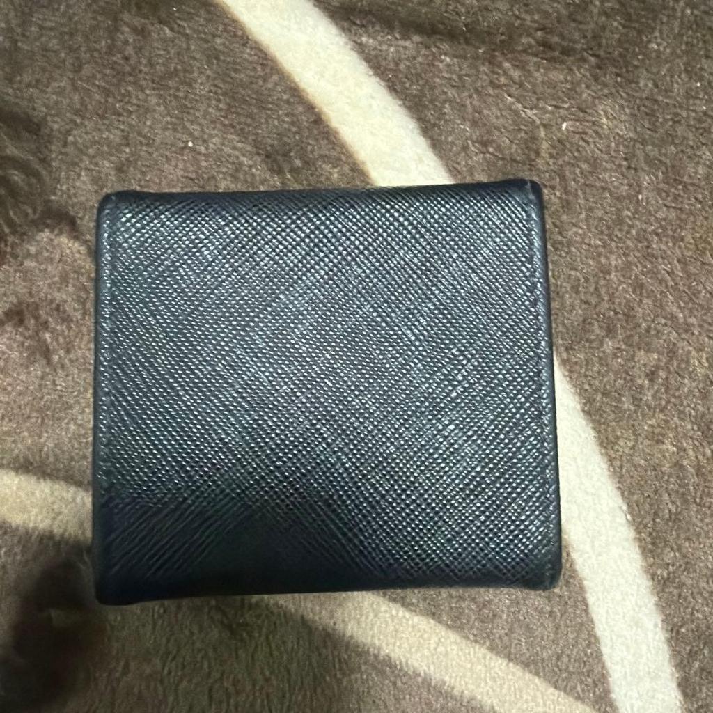 Used PRADA Saffiano Leather Trifold Wallet Black