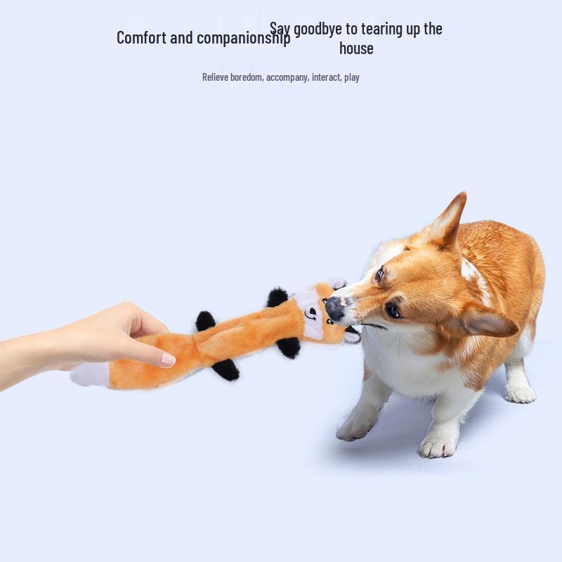Leather Shell Interactive Chew-Resistant Plush Dog Toy