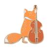 Adorable Fox Cello Brooch - Kawaii Musician-Themed Accessory