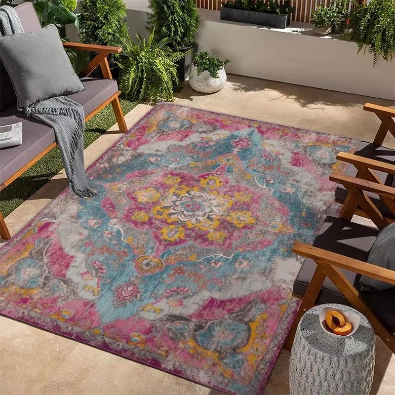 European Persian Style Living Room Carpet Non-slip Security Bedroom Mat for Kids Large Size Decorative Bathroom Kitchen Area Rug