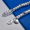 925 Sterling Silver 8-inch Exquisite Bead Bracelet, Fashionable Women's Party Wedding Accessories Jewelry