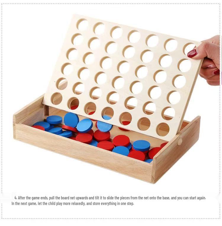 Gioco 3D Quattro in Linea: Giocattolo Educativo Multigiocatore, Scatola di Legno, Multicolore, 0,34 kg