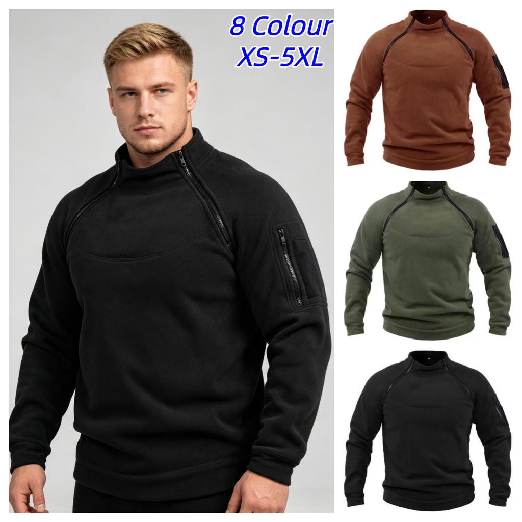 Pull Tactique Homme Extérieur Décontracté Sweat Militaire Veste Polaire Pull à Col Montant Vêtements Coupe-vent