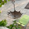 Outside Umbrella Bird Feeder Weather-proof Metal Hanging Outdoor Garden Patio Yard Hanging Bird Bath Feeding Bowl Decoration