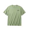 Lifestyle Series Retro Casual Letter Print Round Neck Loose Short Sleeve T-Shirt Men Tops Gray Green 152438111-3