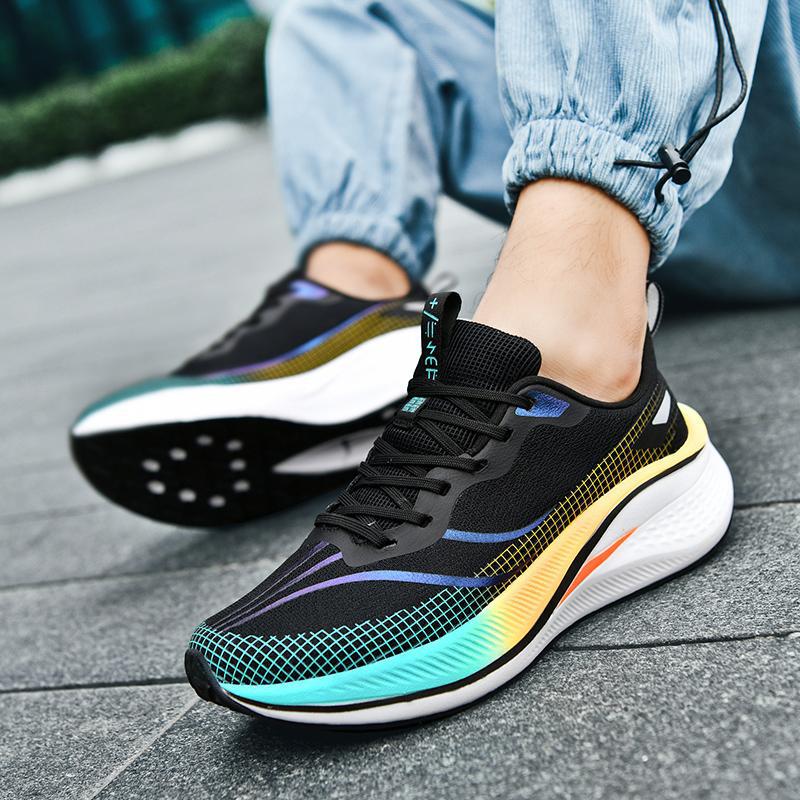 

2025 spring and summer breathable men s and women s shoes teen shoes couple running shoes lightweight shock-absorbing sports shoes non-slip shoes 45 чёрный