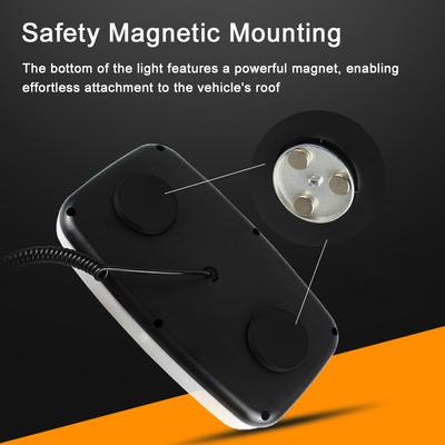 LED Rooftop Strobe Flashing Light 16 Flash Patterns Safety Warning Light 12-24V with Magnetic Base
