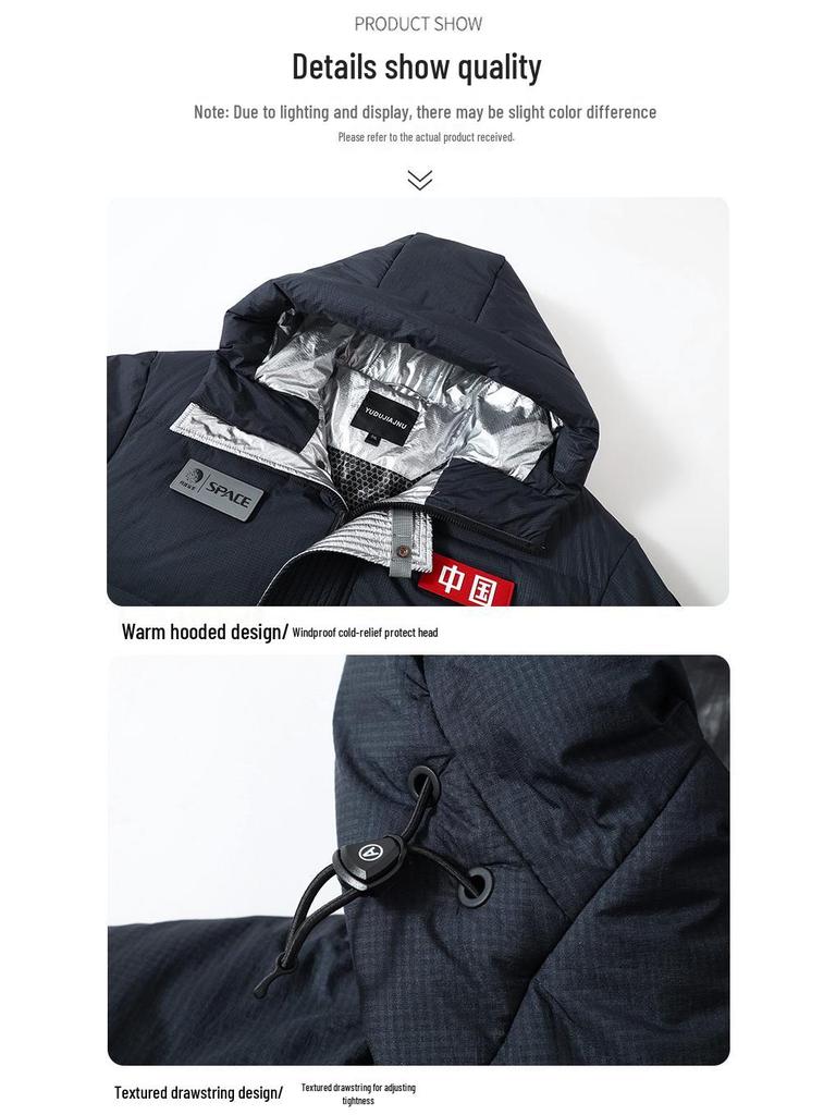 Giacca da Sci da Uomo Taglie Forti - Lunghezza Media, Addensata Calda, Piuma d'Anatra Bianca, Tre Proof Capo Invernale.