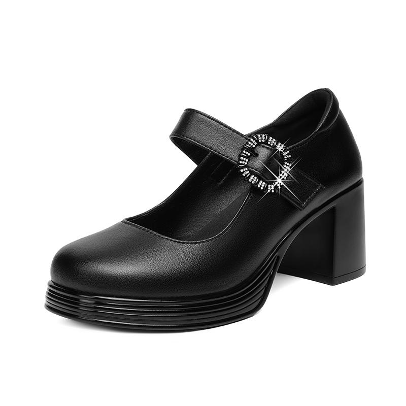 

Fashion AIYUQI Women s High Heels 2025 Autumn New Genuine Leather Mary Jane Shoes Women Stylish Platform Dress Shoes Women 40 чёрный