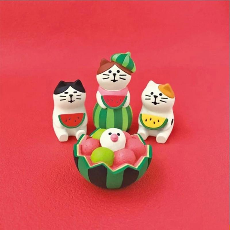 Summer Watermelon Cat Resin Figure For Kids And Office Decor