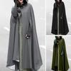 Winter Women Cloak Thickened Loose Warm Windproof Lengthened Medieval Style Single Button