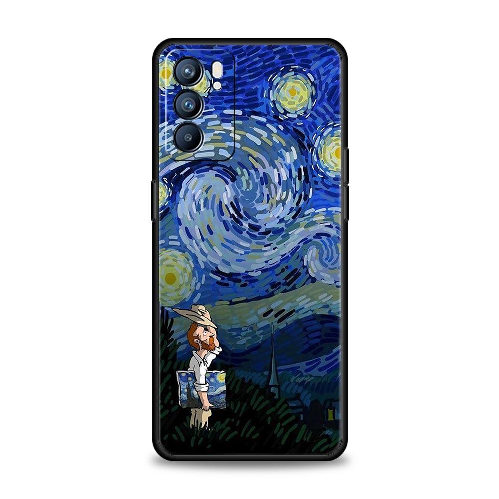 Case For Oppo Reno13 Reno12 Reno11 F Reno10 Pro A54 A53 A95 A76 A74 A57 A98 A80 A79 5G A78 4G Cover Van Gogh Starry Night flower