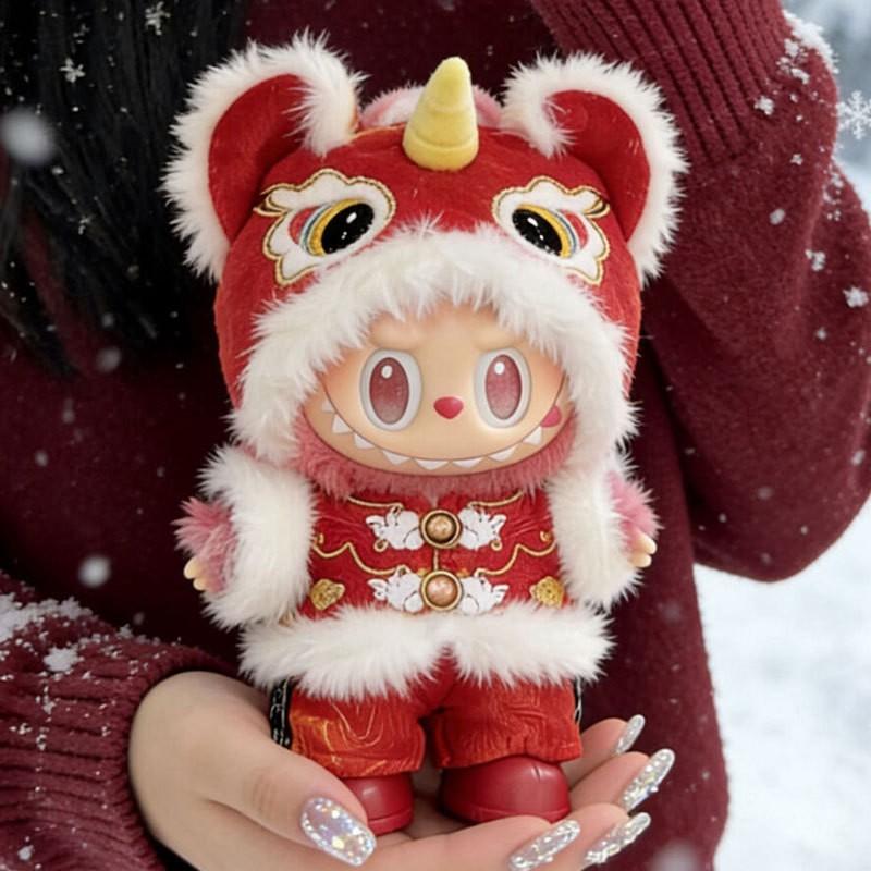 15cm BJD Doll Outfit Set Red Yellow Lion Dance Costume 1st 2nd 3rd Gen Vinyl Dolls