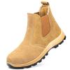 High-Top Slip-On Steel Toe Cap Work Shoes - Anti-Smash & Puncture Resistant, Lightweight, All-Season.